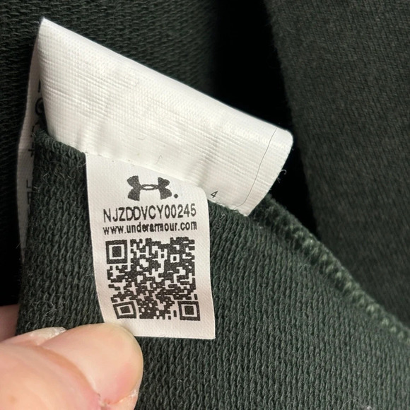 Under Armour open waterfall cardigan hooded XS forest green women’s thumb holes - Picture 9 of 11